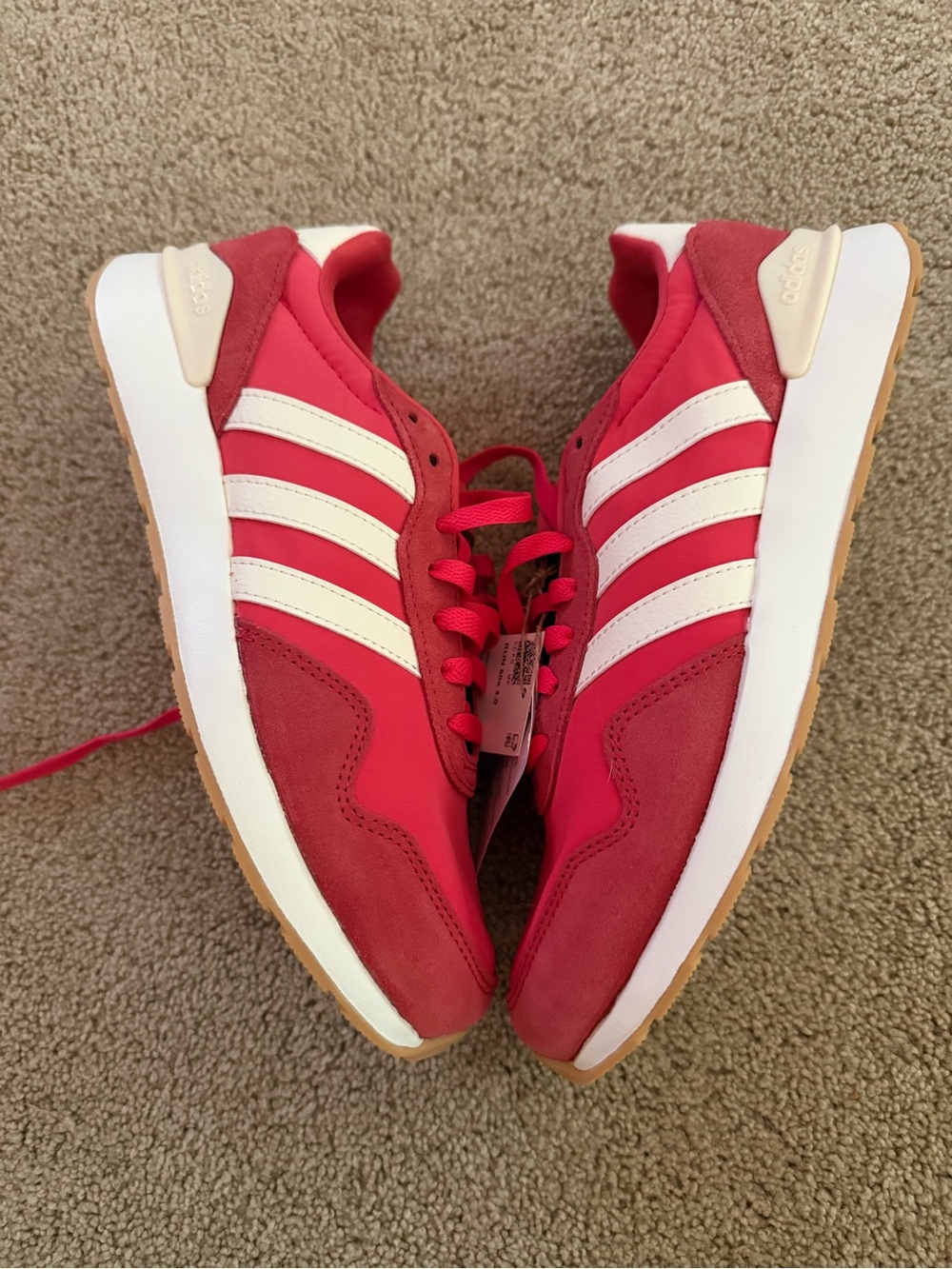 adidas Run 60s 4.0 Red/White Lace-Up Low Top Women’s Sneakers JP5973 Size 7.5